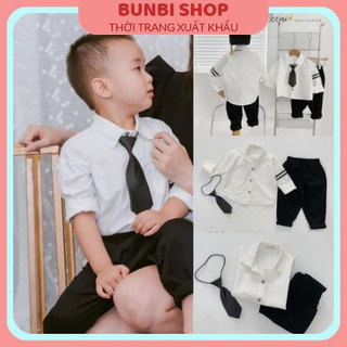 Sét bộ bé trai,sét sơ mi công tử kèm calavart Beemo 3 chi tiết siêu đẹp cho bé,hàng việt nam xuất khẩu chuẩn