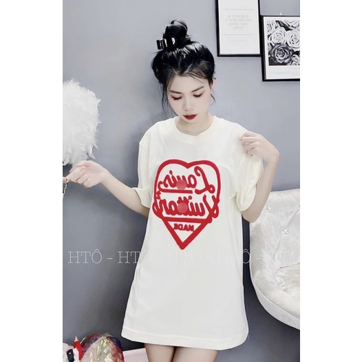 Áo thun tay lỡ nam nữ tim rỗng in to mẫu hot 2023 HARIQUEEN
