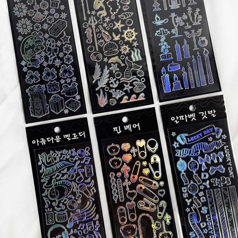 Zanmo Hình dán sticker trong suốt ánh kim decor toploader