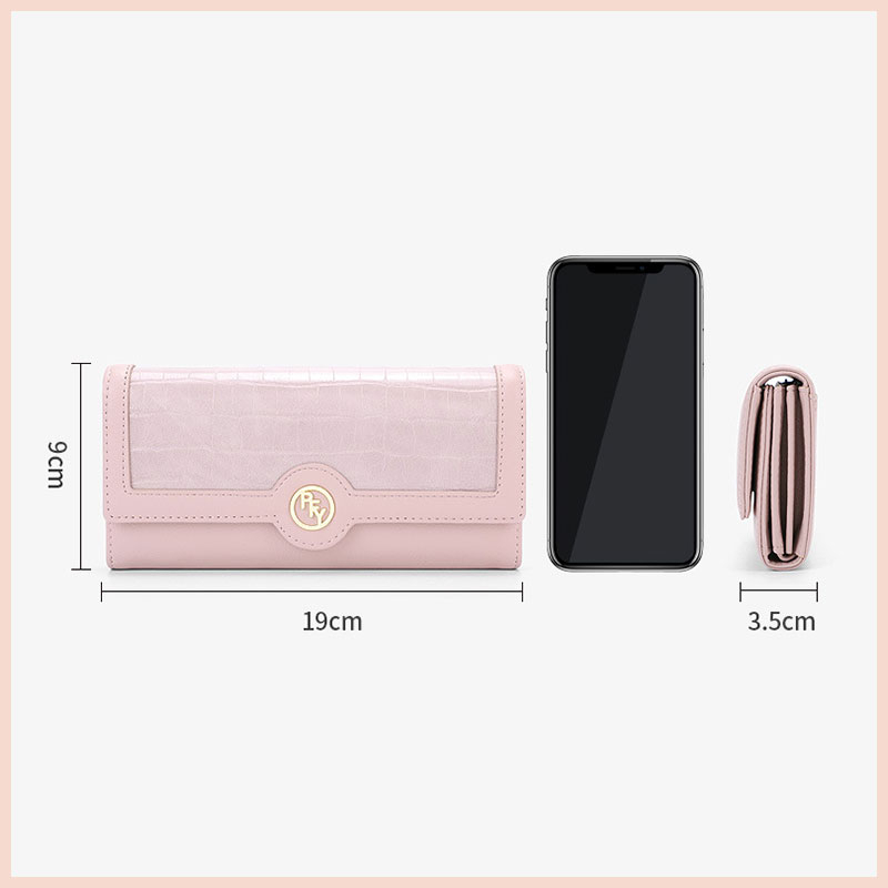 Ví cầm tay nữ dáng dài gập PFY cao cấp Tina Shop W199