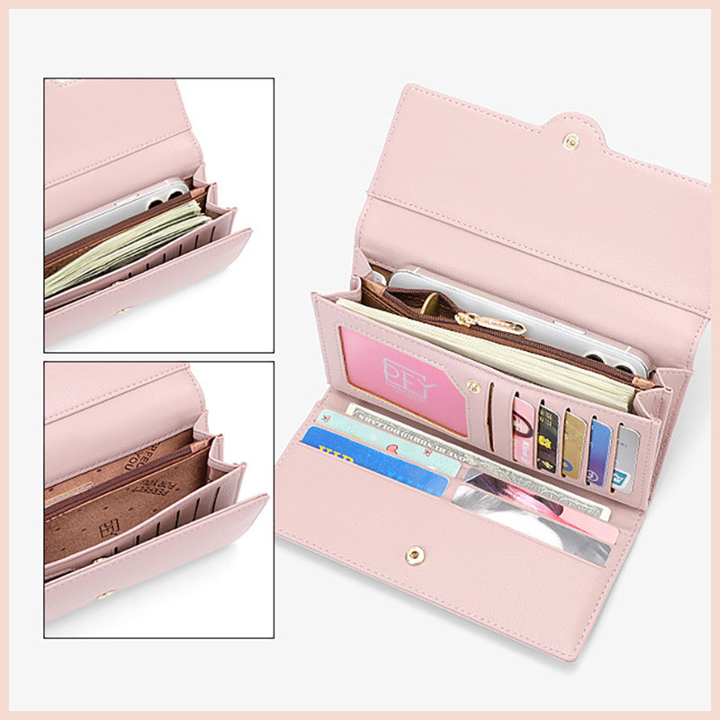 Ví cầm tay nữ dáng dài gập PFY cao cấp Tina Shop W199