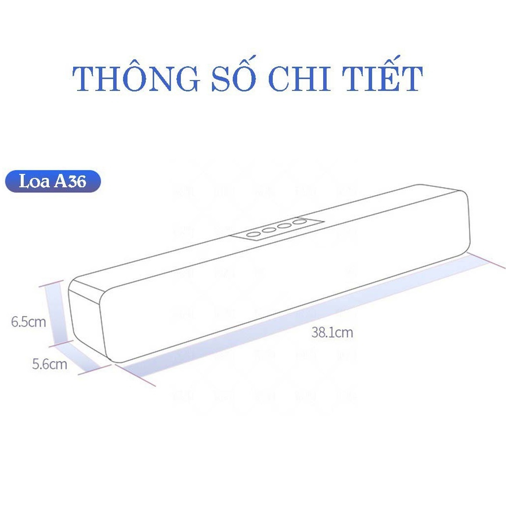Loa bluetooth không dây siêu bass Gutek A36 đa năng nghe nhạc âm thanh sống động sử dụng USB thẻ nhớ