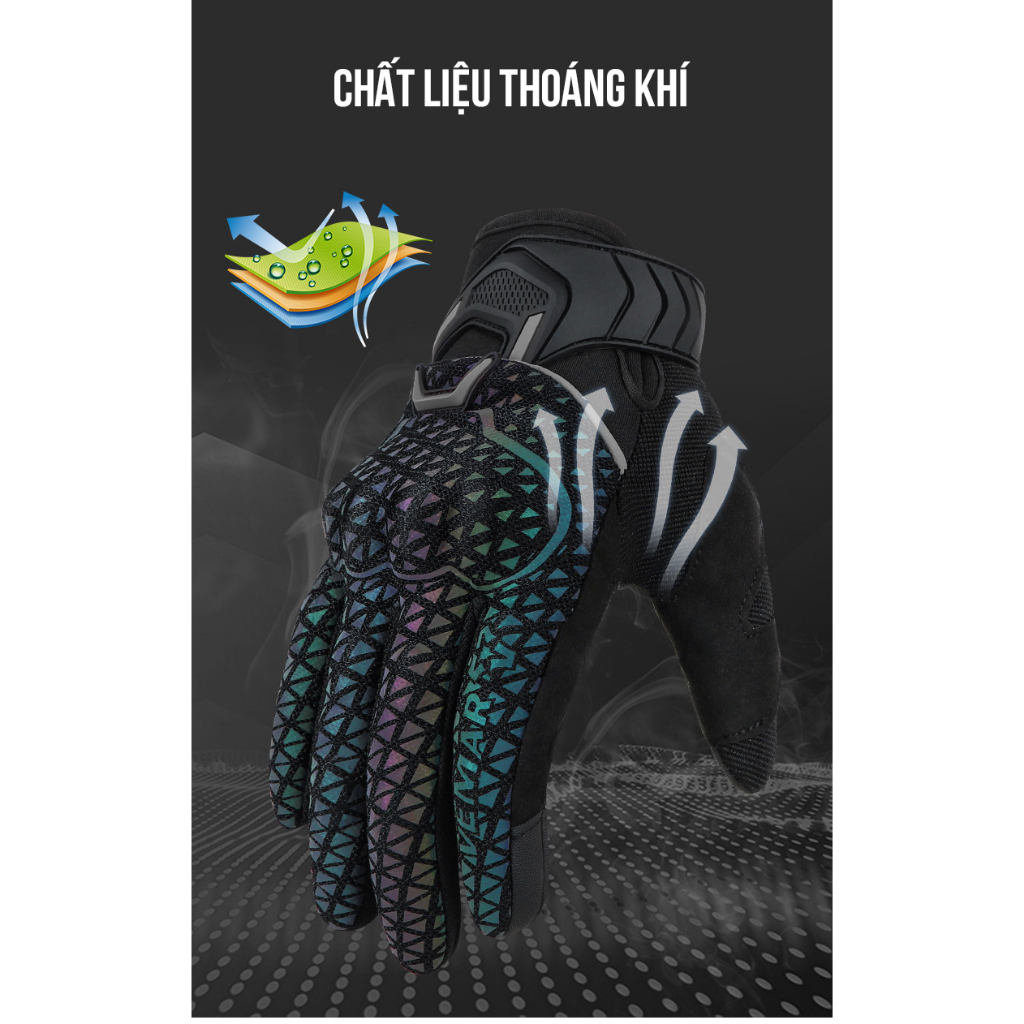 ZÓNG® Găng tay biker phản quang ngón cảm ứng VEMAR VE17