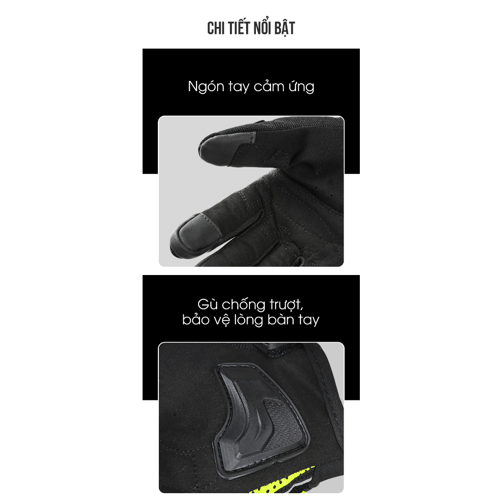 ZÓNG® Găng tay biker ngón cảm ứng cao cấp SUOMY SU12