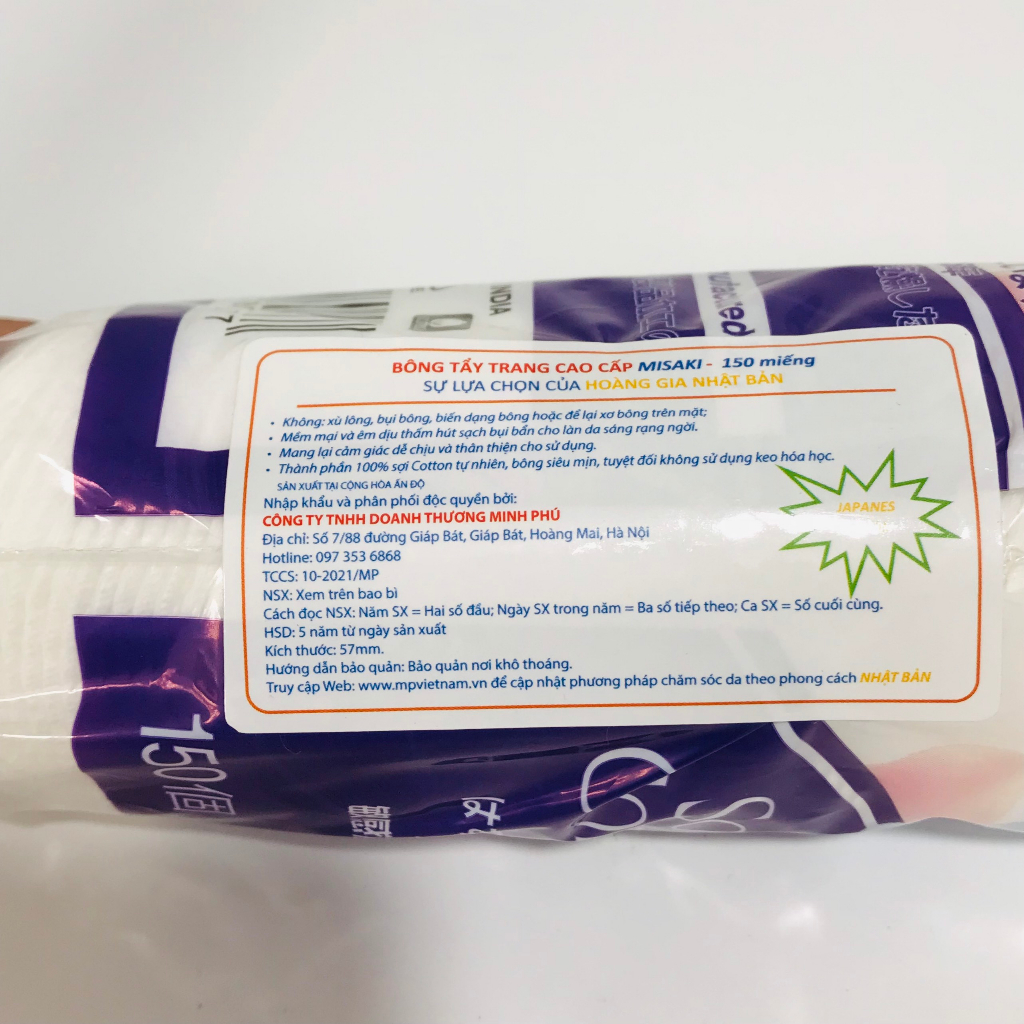 Bông tẩy trang SILCA , MISAKI Nhật Bản An Toàn Mọi Loại Da, Không Gây Kích Ứng.