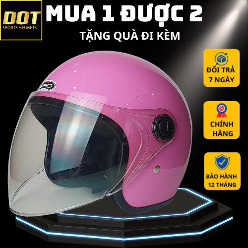 Mũ bảo hiểm chụp tai 3/4 đầu GRO HELMET 818 có kính cho nam nữ chắc chắn nhiều màu xốp mũ dày lót êm ái chính hãng DOT