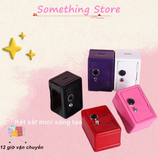 Két sắt mini 16E chống cháy, nhỏ gọn dễ mang theo, làm bằng sắt nguyên chất, có chìa khóa để mở khe đựng tiền