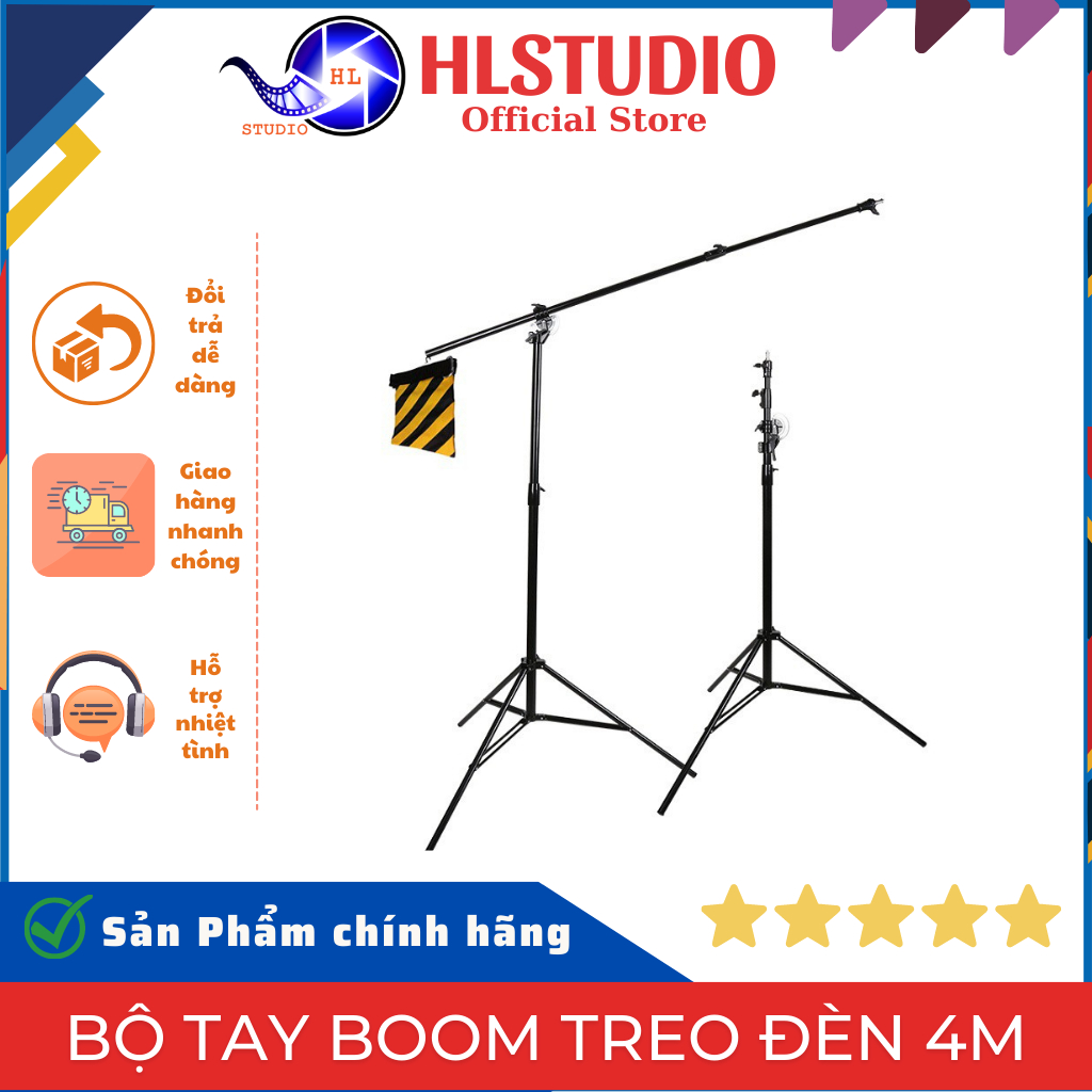 Bộ tay boom treo đèn 4m HL Studio