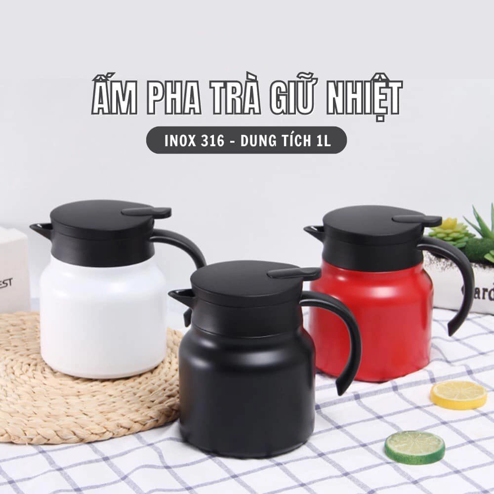 Ấm pha trà giữ nhiệt có lõi lọc trà, chất liệu inox 316 cao cấp dung t