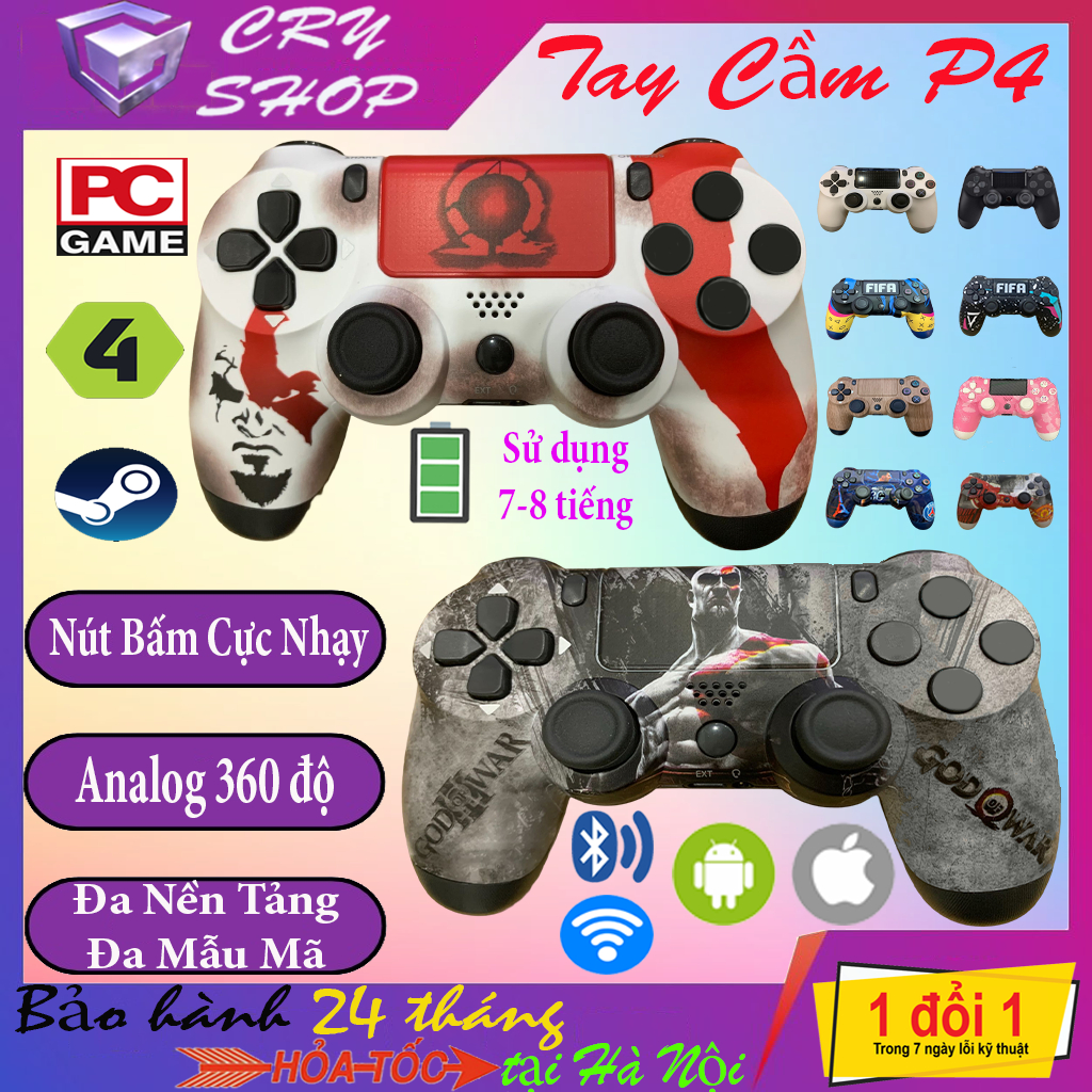 Tay cầm chơi game không dây P4, tay cầm chơi game fo4, bản nâng cấp tay cầm PS2, tay game P4 Plus rung chiến game cực đã