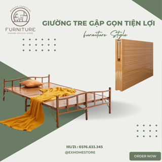 Giường Gấp Gọn Văn Phòng Tre, chõng tre xếp đa năng tiện lợi chung cư bệnh viện. Không mối mọt. Kích thước 100x197cm