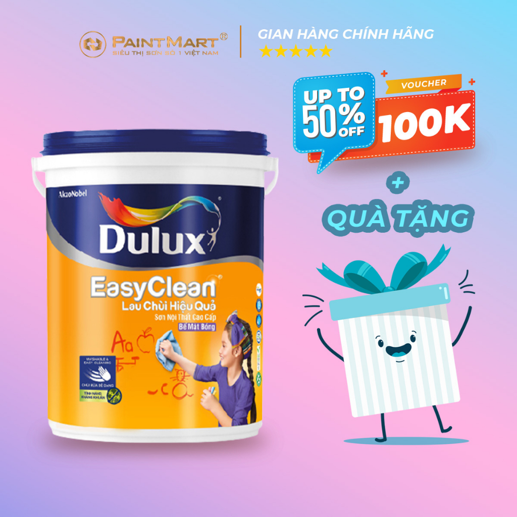 Sơn tường trong nhà Dulux Easyclean lau chùi hiệu quả lon 1 lít (Sơn nội thất)