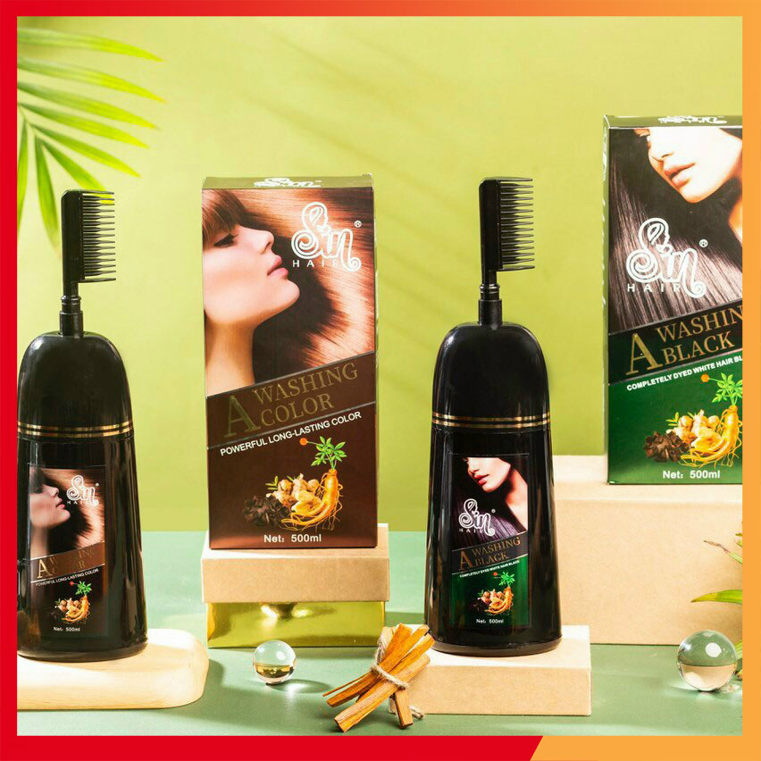 Dầu Gội Phủ Bạc SIN HAIR - Chính Hãng 100% Phủ Bạc Nhân Sâm Phủ Đen Phủ Nâu Tóc Tự Nhiên Số 1 Nhật Bản