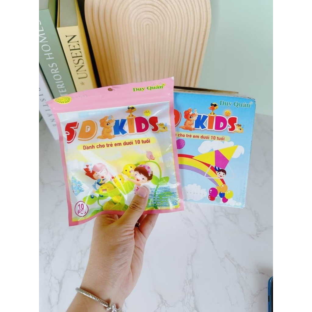 Khẩu trang 5d bé Duy Quân, Sét 50 chiếc , khẩu trang y tế bé ,khẩu trang bé in hình hoạ tiết cho bé 1-7 tuổi