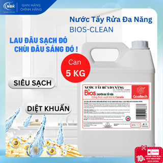 Nước Tẩy Rửa Đa Năng BIOS Can 5 KG - Dung dịch lau bếp, tẩy dầu mỡ, tẩy cặn canxi nhà tắm, làm sạch tường ốp, sàn nhà
