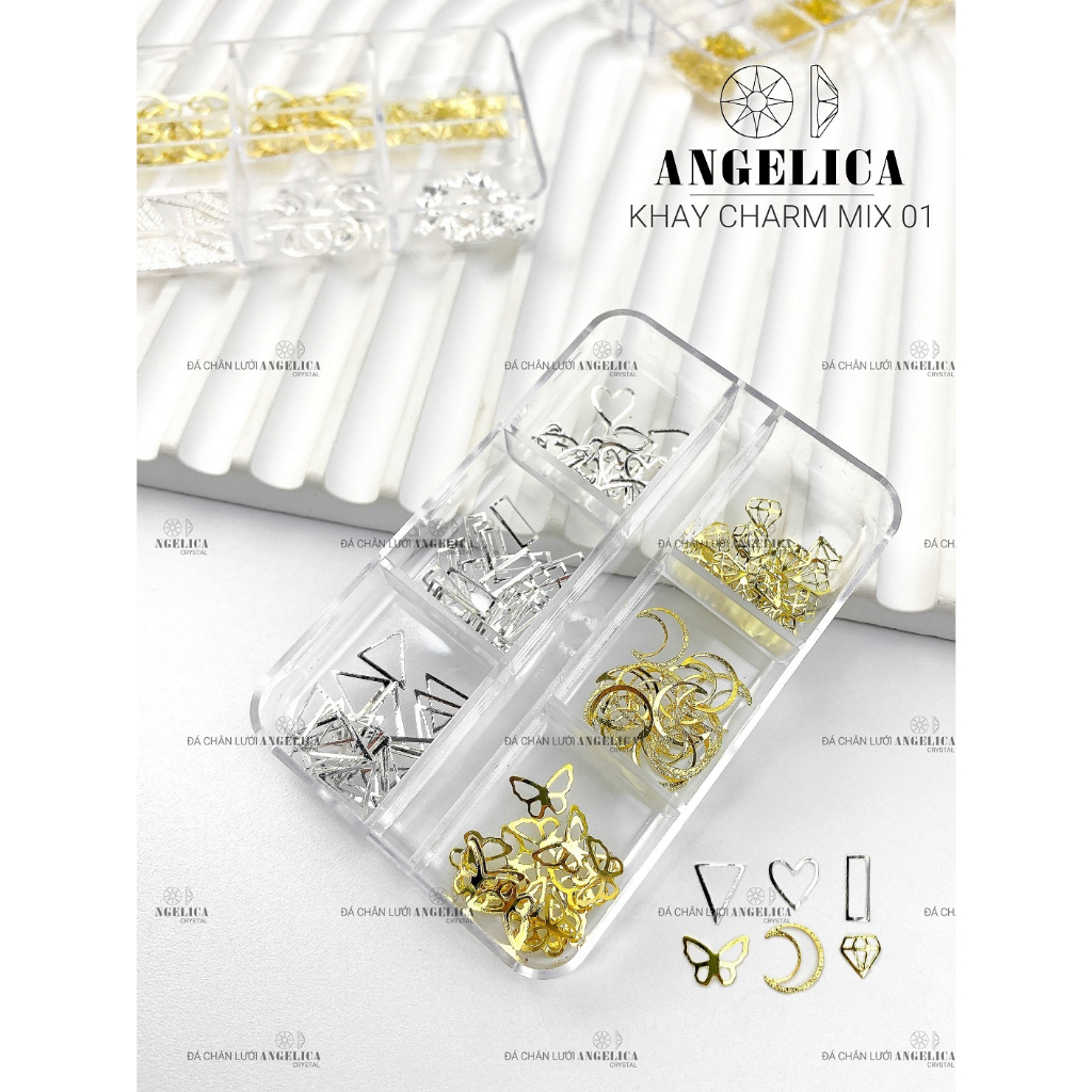 Khay Sỏi Nail Xà Cừ Trang Trí Móng Ẩn Gel ANGELICA KSMM