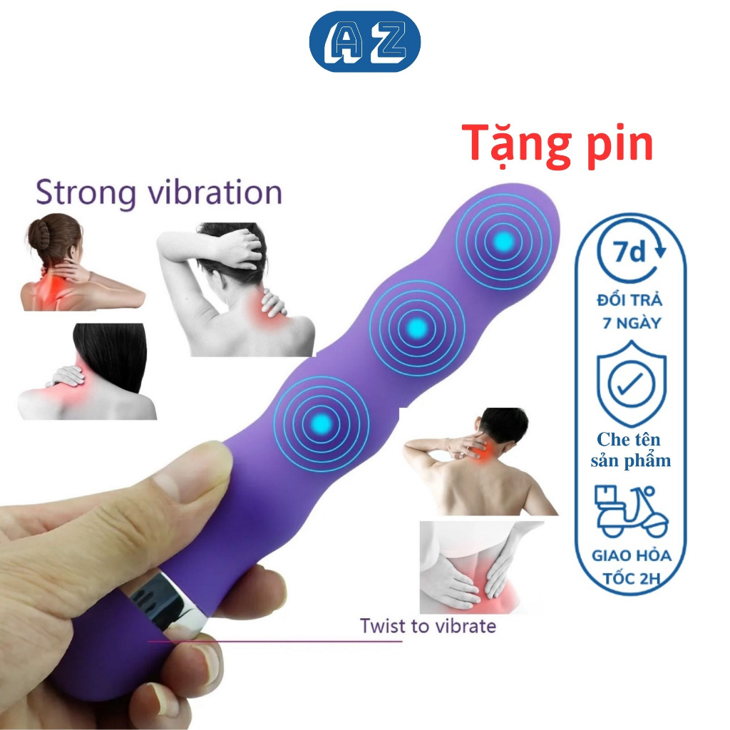 Máy massage cầm tay mini, mát xa vai gáy 10 chế độ rung đánh tan mệt mỏi
