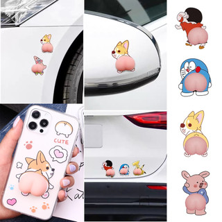 Dán mông đào 3D silicon, quả mông cute dán ốp điện thoại shin, doremon, miếng chặn cửa chống va đập cửa nhà