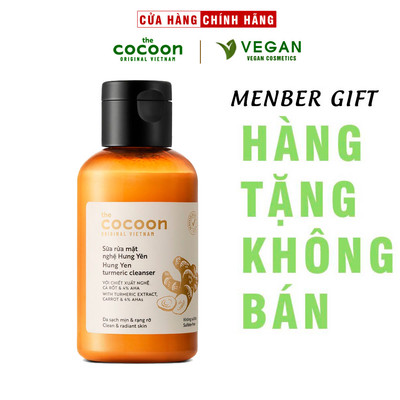 Sữa rửa mặt nghệ Hưng Yên cocoon 140ml sáng mịn da Thuần Chay