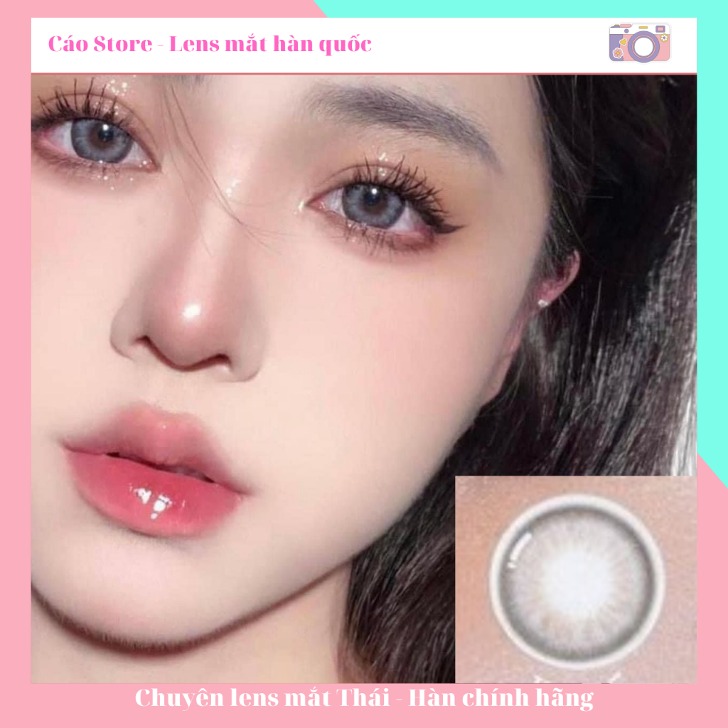 Mẫu M185 xám 🔥 CHẤT LƯỢNG CAO 🔥 lens hàn giãn vừa chỉ to hơn mắt thường mẫu xám tây lên mắt cực tây