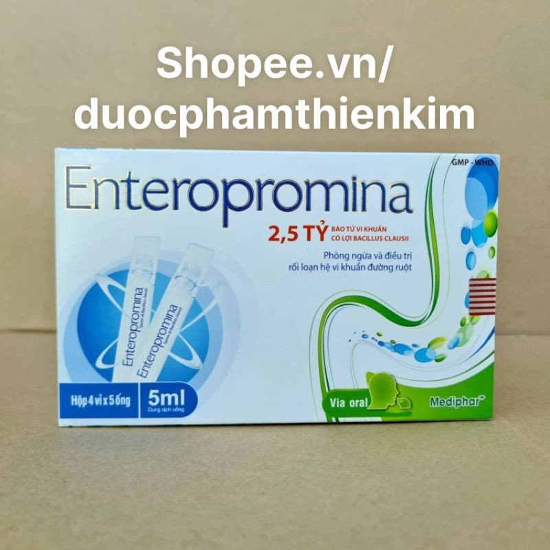 Men vi sinh Enteropromina cân bằng hệ vi sinh đường ruột, giảm rối loạn tiêu hóa, giảm tiêu chảy, táo bón - 20 ống