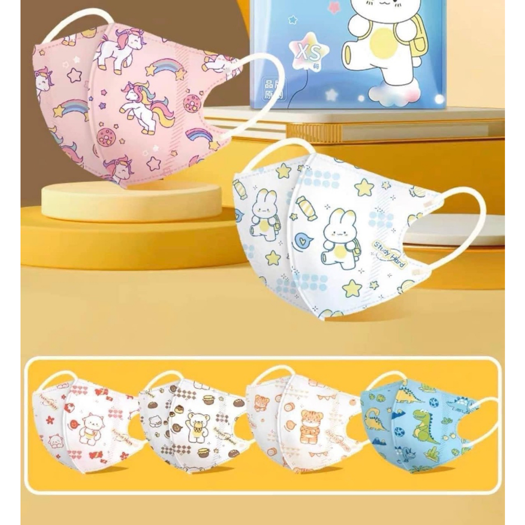 Khẩu trang 5d bé Duy Quân , khẩu trang y tế bé in hình hoa tiết ,khẩu trang bé từ 1-7 tuổi