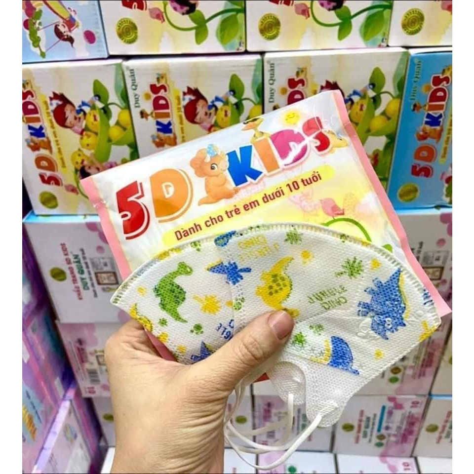 Khẩu trang bé , khẩu trang 5d bé Duy Quân , khẩu trang y tế bé in hình hoạ tiết từ 1-7 tuổi