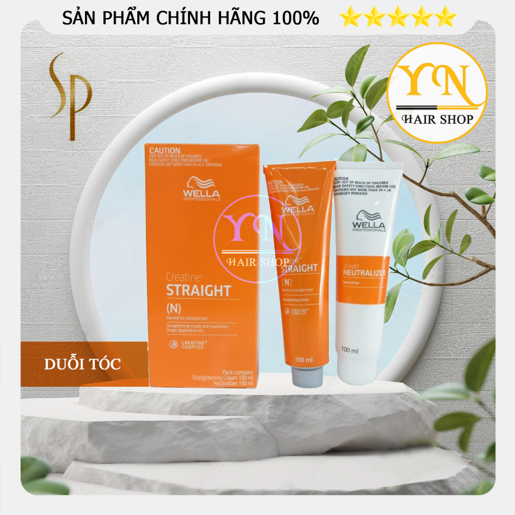 (Chính Hãng) Bộ Thuốc Duỗi Tóc Wella Creatine Straight 100ML x2