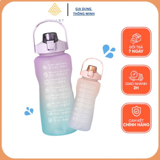 Bình đựng nước dễ thương - chai nước có vạch báo giờ uống nước