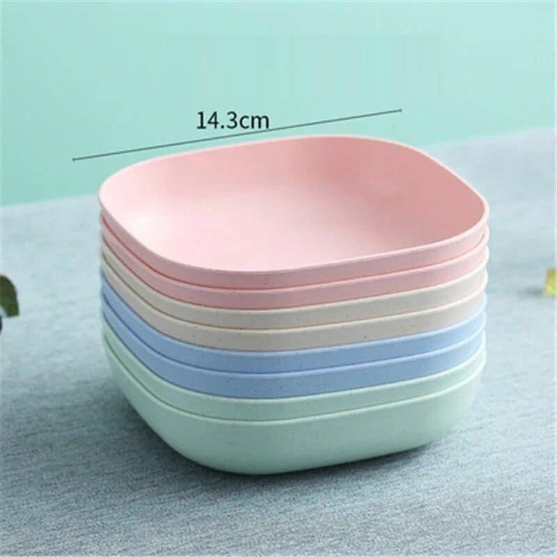 Đĩa Lúa Mạch Vuông An Toàn , Màu Pastel, Giúp Món Ăn Bày Biện Đẹp Hơn
