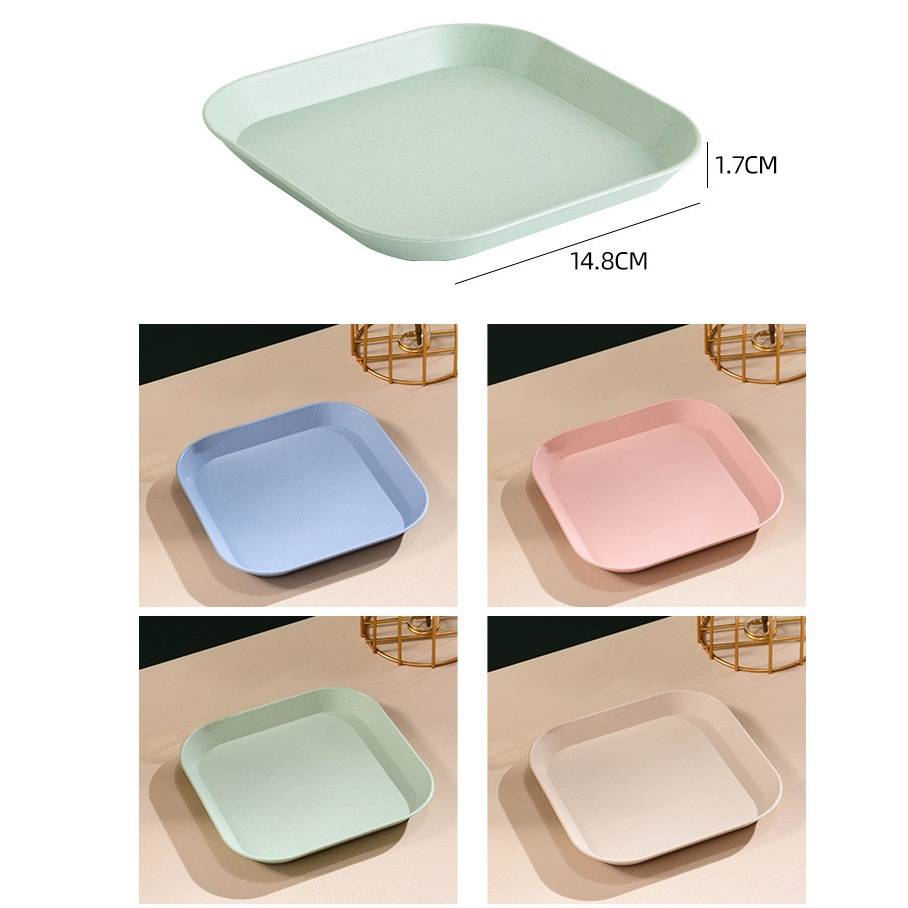 Đĩa Lúa Mạch Vuông An Toàn , Màu Pastel, Giúp Món Ăn Bày Biện Đẹp Hơn