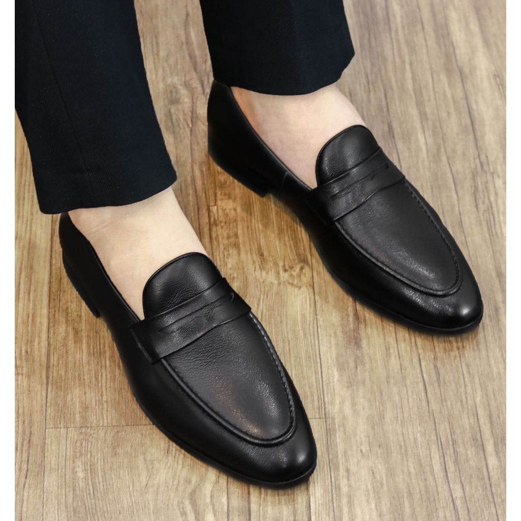 Giày Lười Nam Công Sở Da Bò Mềm Đế Khâu Có BH 12 Tháng Mã G075