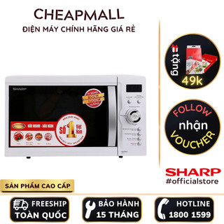 Lò vi sóng điện tử sharp r-g371vn-w có nướng 23 lít viba 800w nướng 1000w - cheapmall