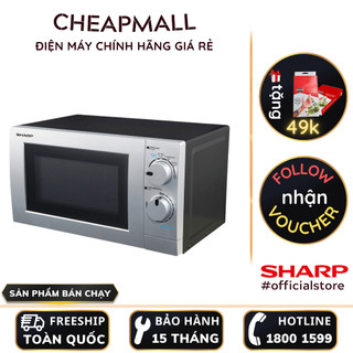 Lò vi sóng Sharp R-209VN-SK 20 lít 700W núm xoay cơ điều chỉnh nhiệt độ thời gian không nướng - CheapMall