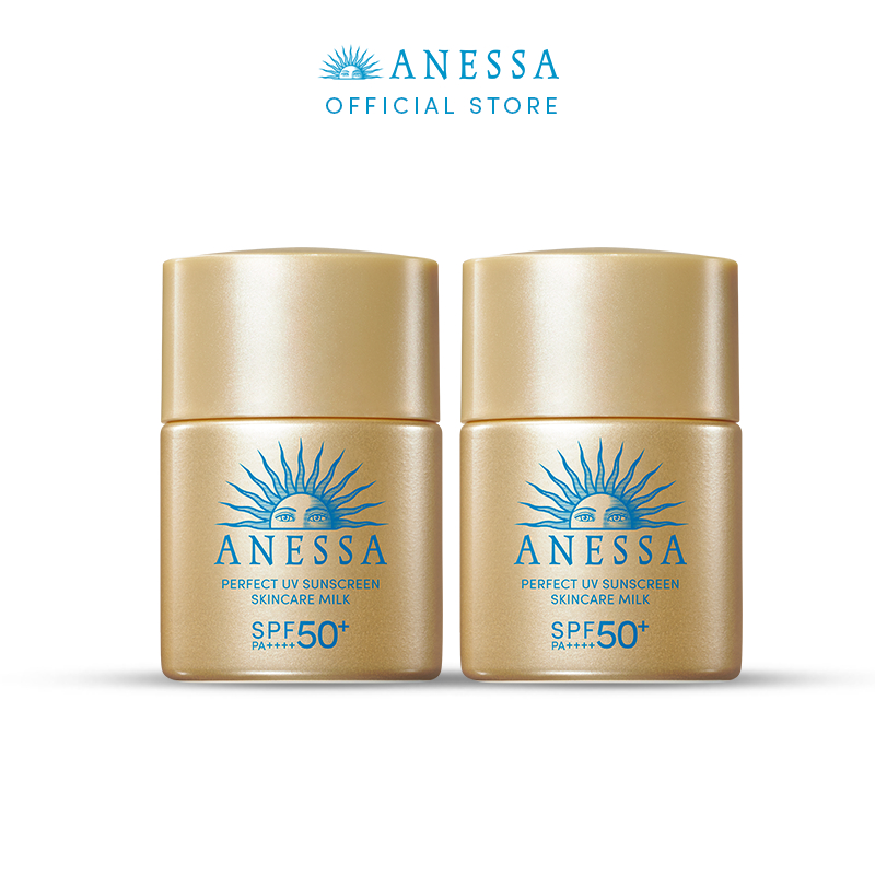  Combo 2 sữa chống nắng dưỡng da bảo vệ hoàn hảo Anessa Perfect UV Sunscreen Skincare Milk SPF50+ PA++++ 12ml