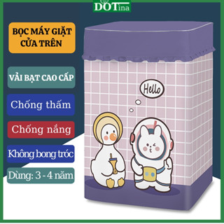 Bọc trùm máy giặt cửa trên lồng đứng vải bạt cao cấp loại dày chống thấm chống nắng Dotina BTTM01