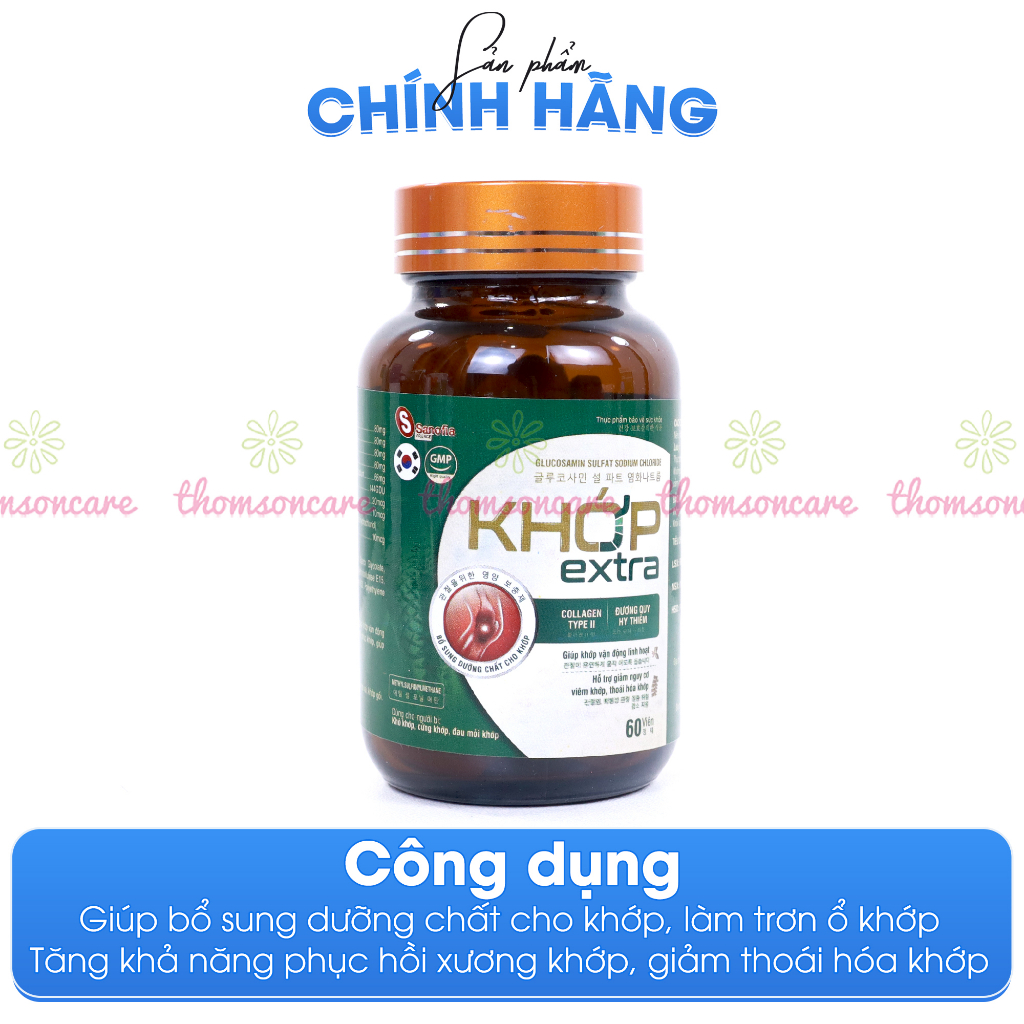 Viên uống dưỡng khớp extra - Giúp giảm đau khớp nhanh chóng, thoái hóa khớp, vận động linh hoạt từ thảo dược- Lọ 60 viên
