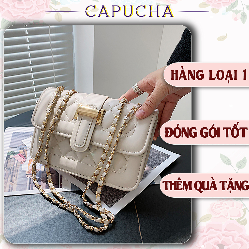 Túi xách nữ đeo chéo đeo vai dáng Chain chất da mềm mịn cao cấp Capucha T298