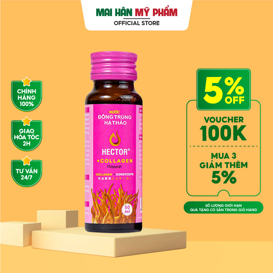 Nước đông trùng hạ thảo kết hợp Collagen Hector 50ml