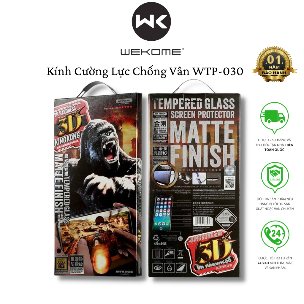 Kính Cường Lực Chống Vân Tay WEKOME WTP-030 Thích Hợp Cho Game Thủ