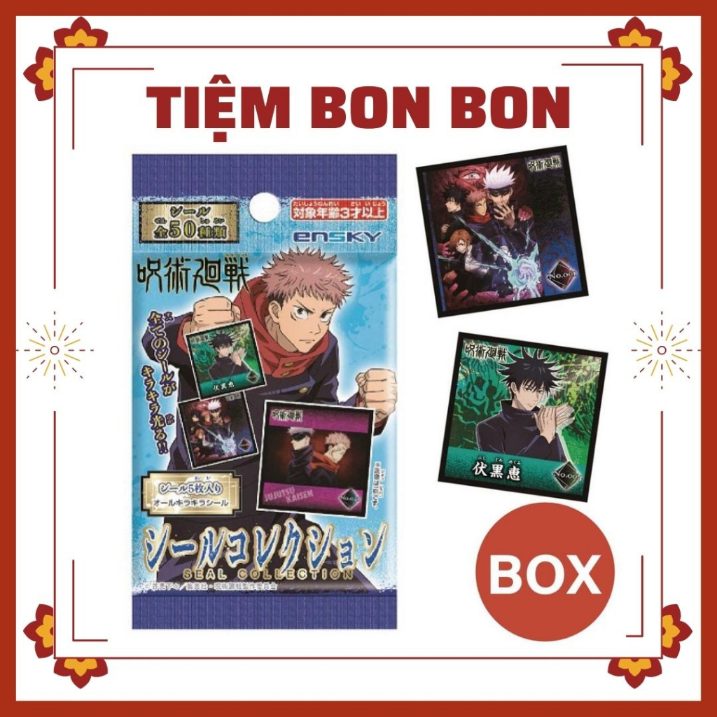 Thẻ seal collection jjk Jujutsu Kaisen - Chú thuật hồi chiến Bandai