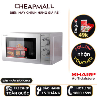 Lò vi sóng Sharp R-207VN-SL 20 lít 700W núm xoay cơ điều chỉnh nhiệt độ thời gian không nướng - CheapMall