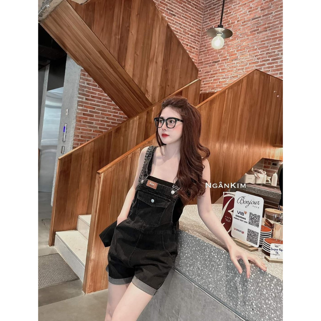 yếm short jean nữ ruby ruby stores 1, yếm bò nữu co giãn nhẹ phong cách thời trang hàn quốc lyie ysjn07