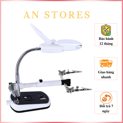 Kính lúp để bàn hỗ trợ sửa chữa đa năng 3.5x-10x có đèn siêu sáng V3