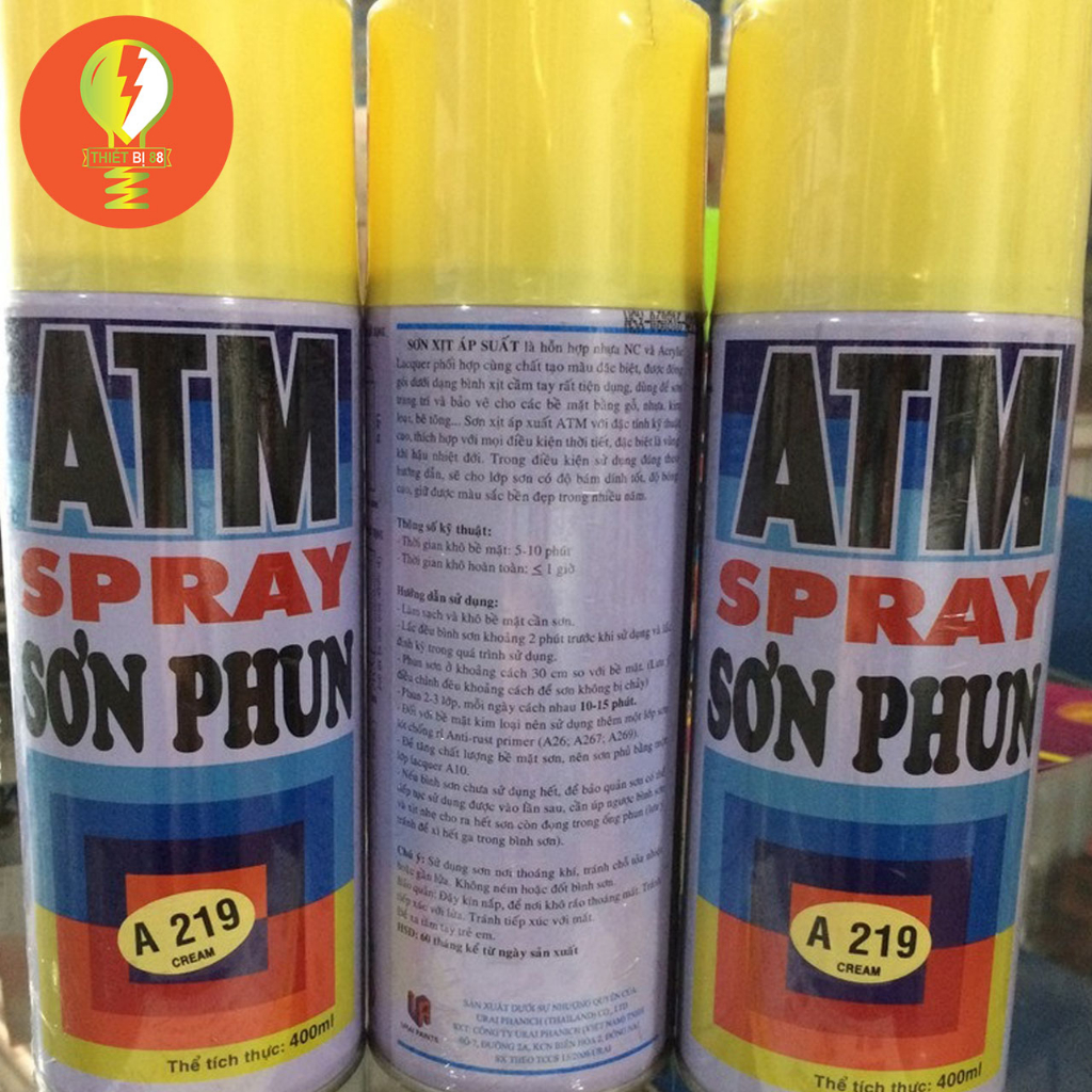 Sơn Xịt Màu Vàng Kem ATM A219 Chính Hãng