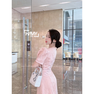 Đầm Tay Phồng Dây Đan Cổ