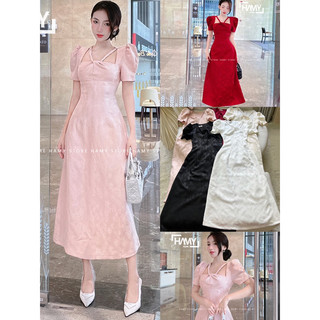 Đầm Tay Phồng Dây Đan Cổ