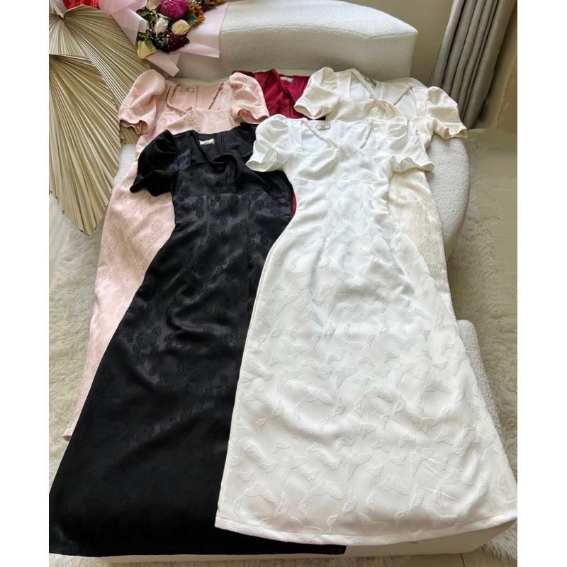 Đầm Tay Phồng Dây Đan Cổ