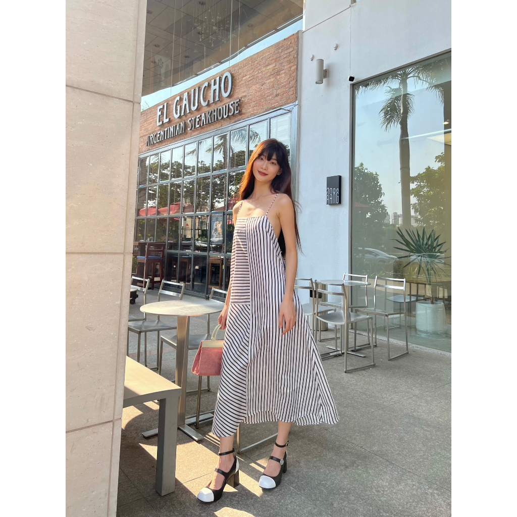 Đầm hai dây dài có sọc LILY DRESS