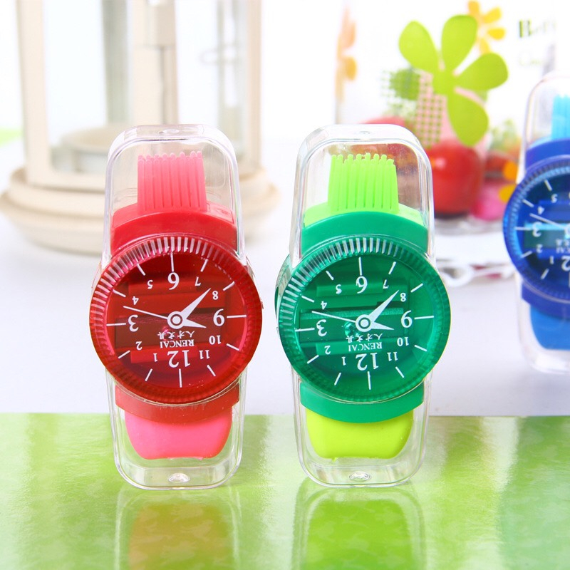 Gọt bút chì hình đồng hồ kèm tẩy với chổi